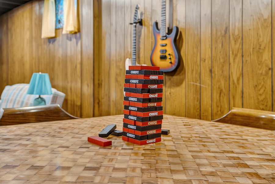Fun game table setup creating the perfect spot for friendly competition and family entertainment.