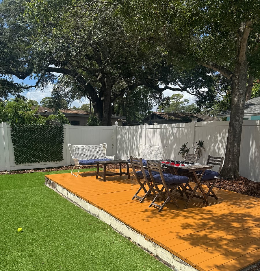 Back yard deck area
