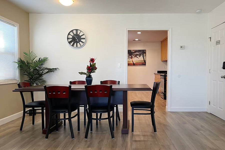 Large dining table.