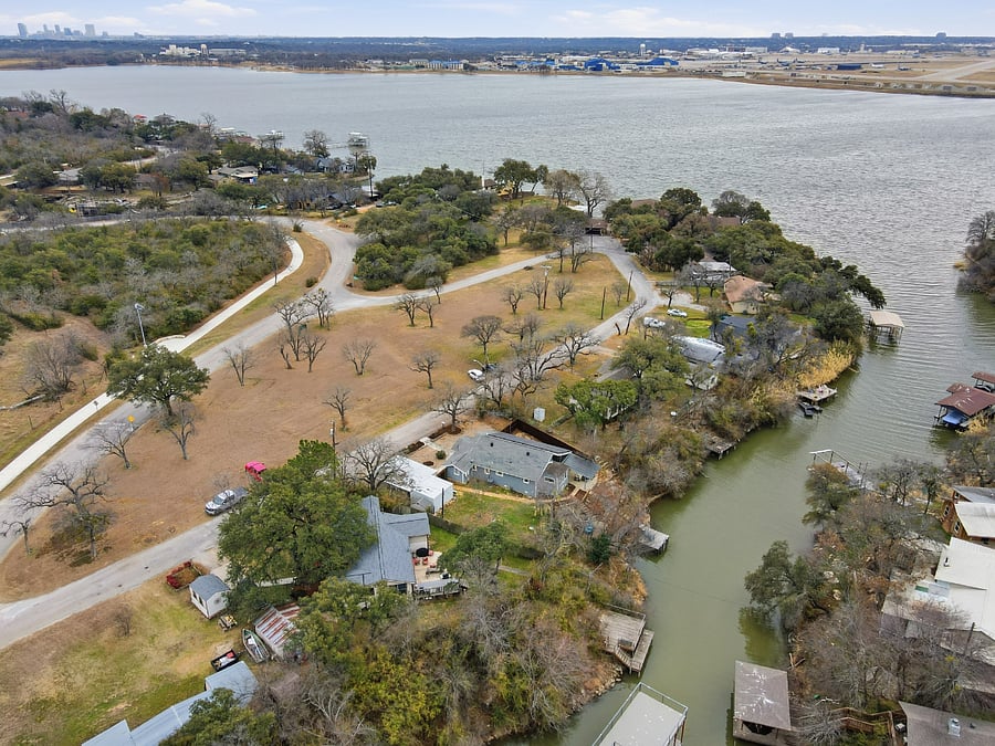 Airial view of house and Lake Worth