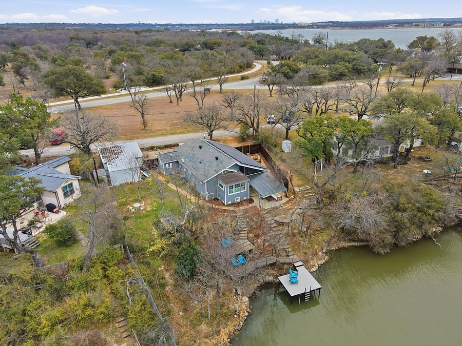Airial view of house and Lake Worth