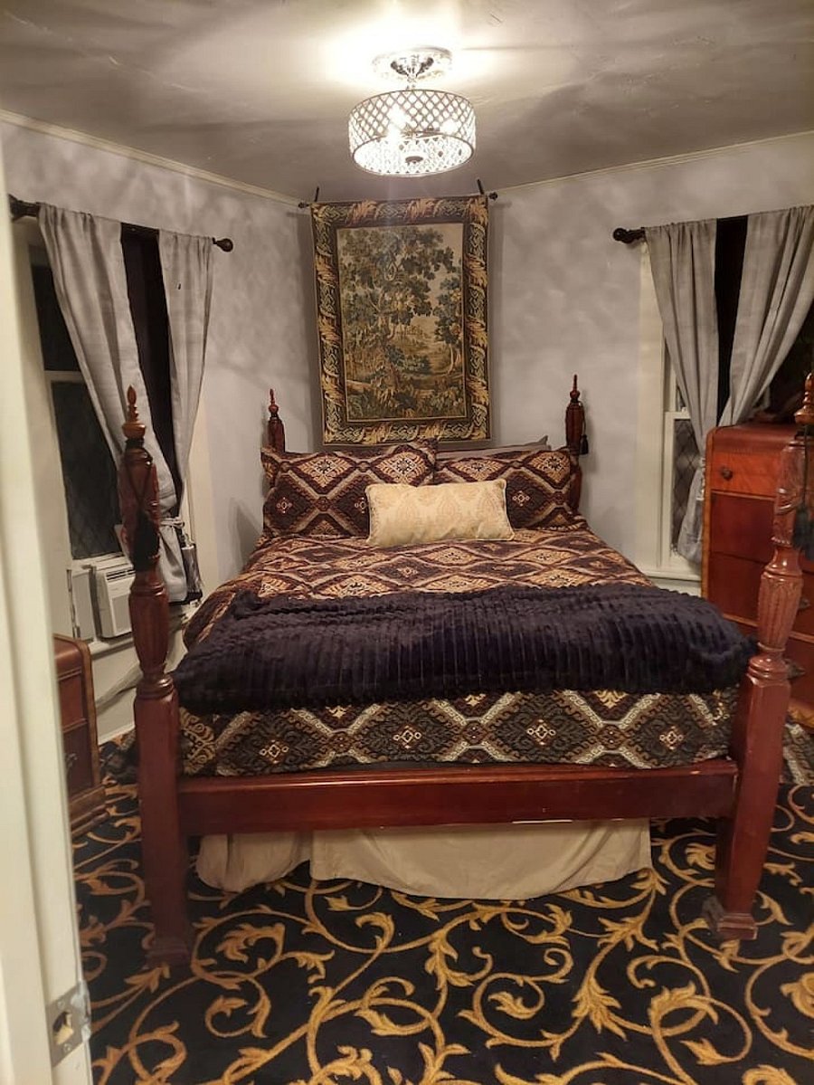 Dark bedroom with black out curtians