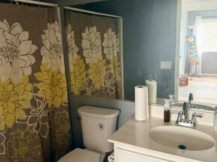 Downstairs bathroom near office 