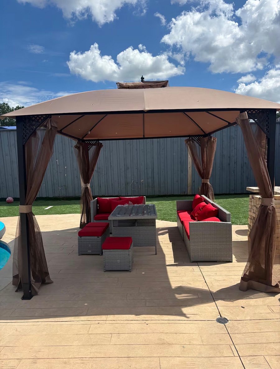 Step outside to your own private gazebo, a peaceful retreat where you can enjoy morning coffee, unwind with a book, or gather with friends and family. Comfortable seating, its the perfect spot to relax and soak in fresh air after a busy day