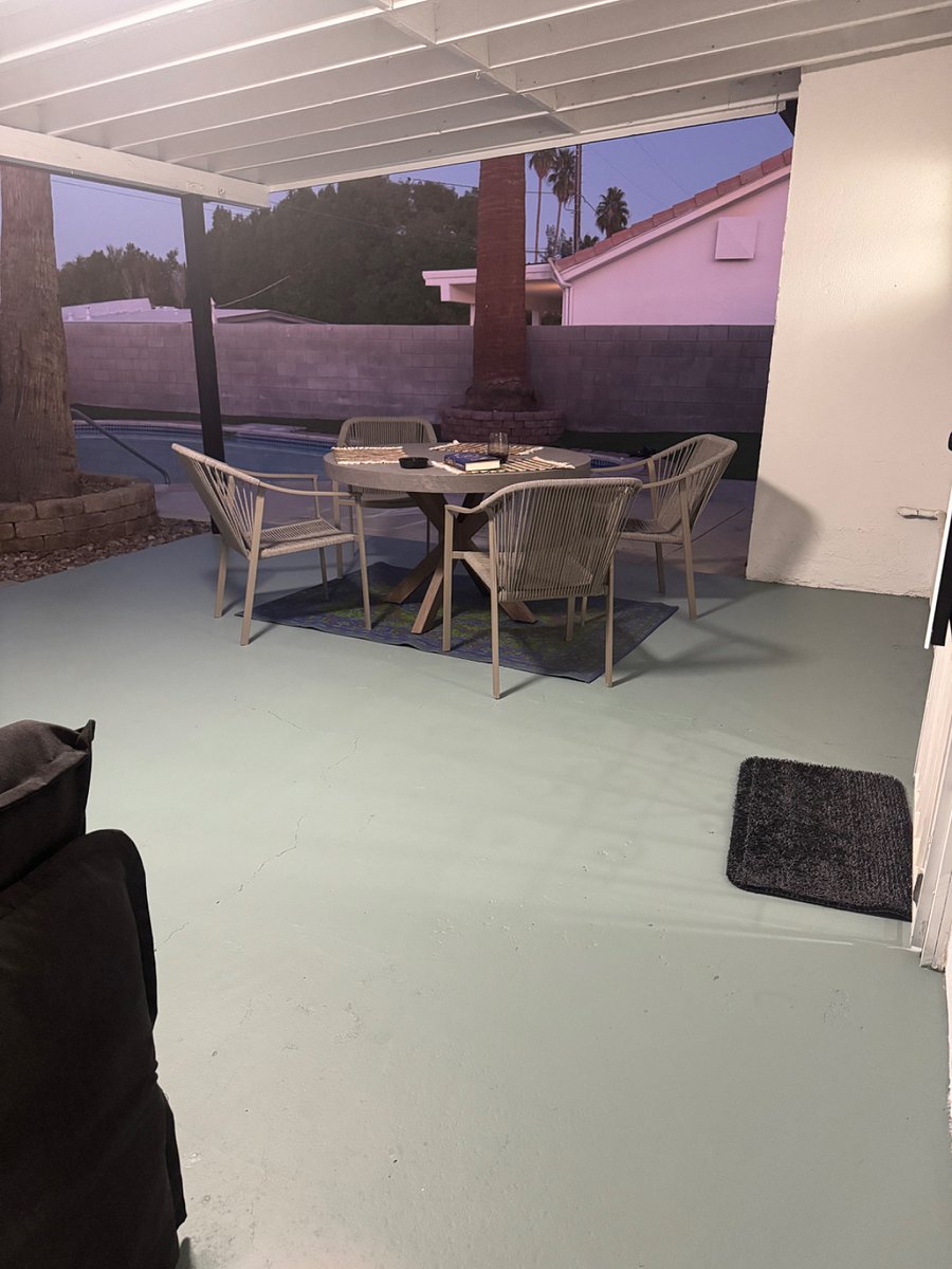Covered patio is a wonderful benefit, out of full sun