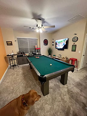 Upstairs game room