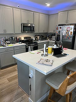 Kitchen with several cool appliances