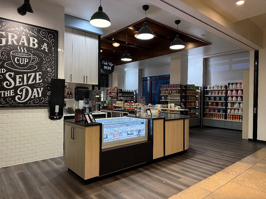 Gondola Market: On-site coffee shop, grab and go quick bites