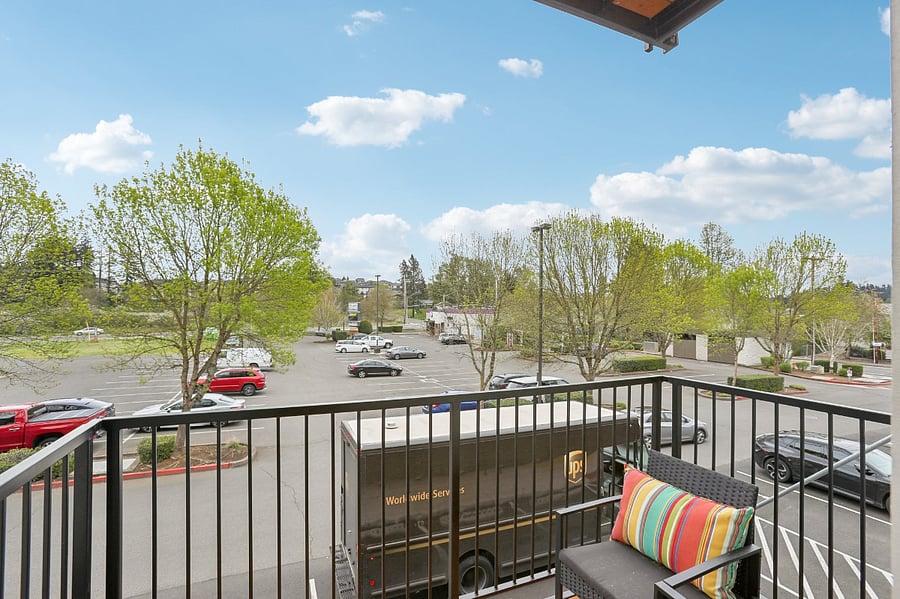 Balcony off of living room.