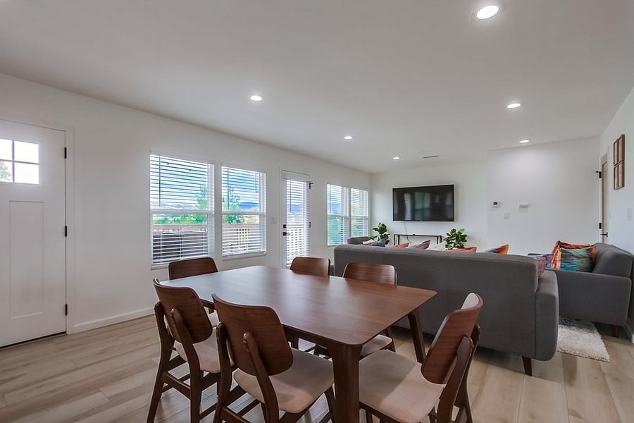 Comfortable living room designed for relaxation, featuring a bright open layout and cozy seating for movie nights or quiet evenings