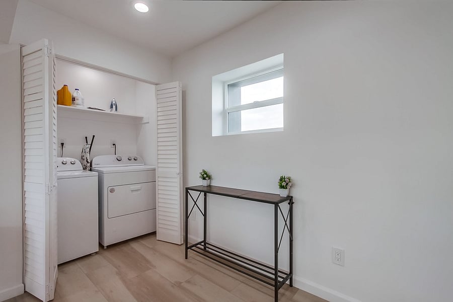 In-unit laundry with washer and dryer included, making extended stays simple and convenient