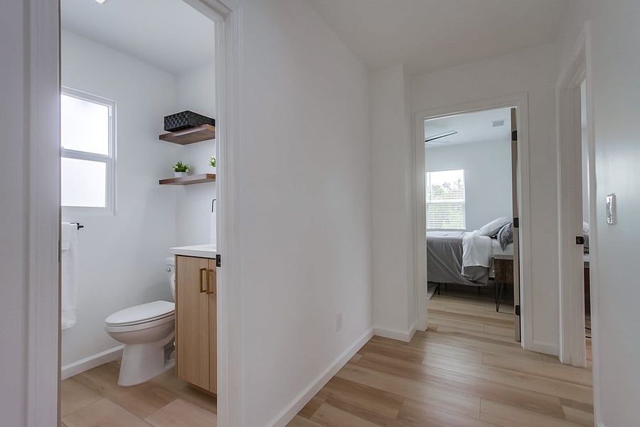 Fresh and updated full bathroom conveniently located near guest bedrooms for added comfort and privacy.