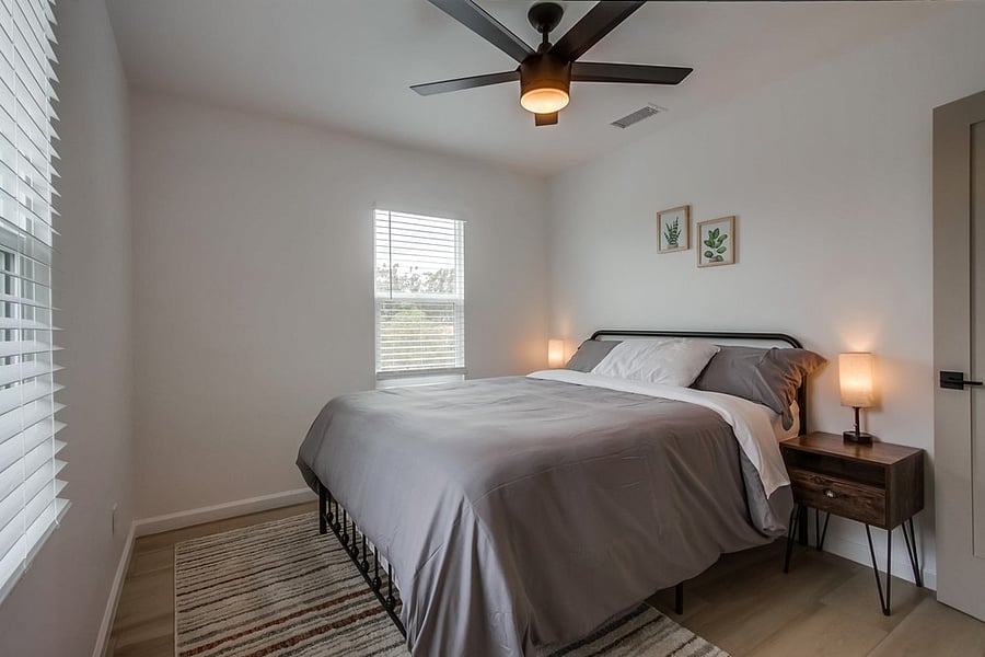 Versatile third bedroom perfect for additional guests, children, or a dedicated work-from-home space during longer stays.