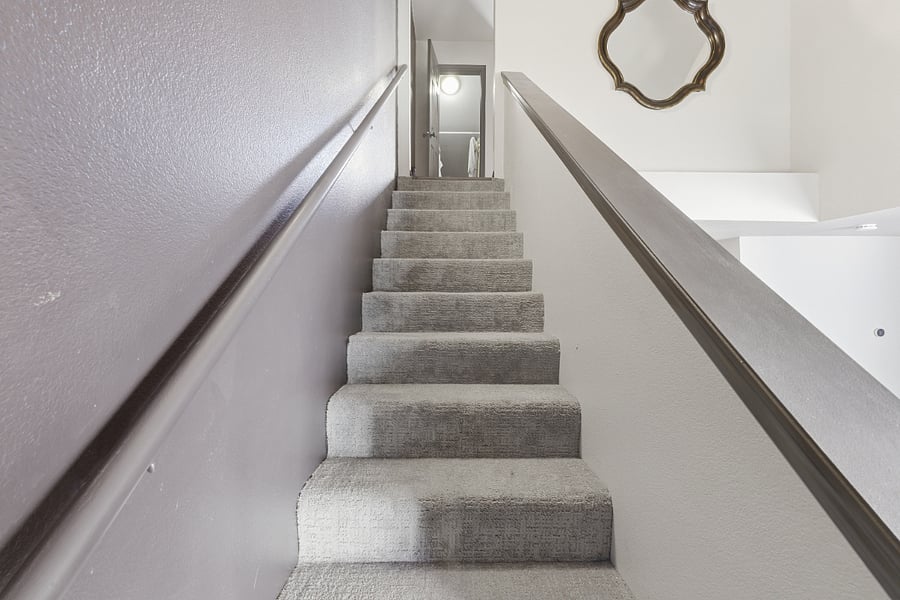 Carpeted Staircase to 2nd Fl Secondary Bedroom