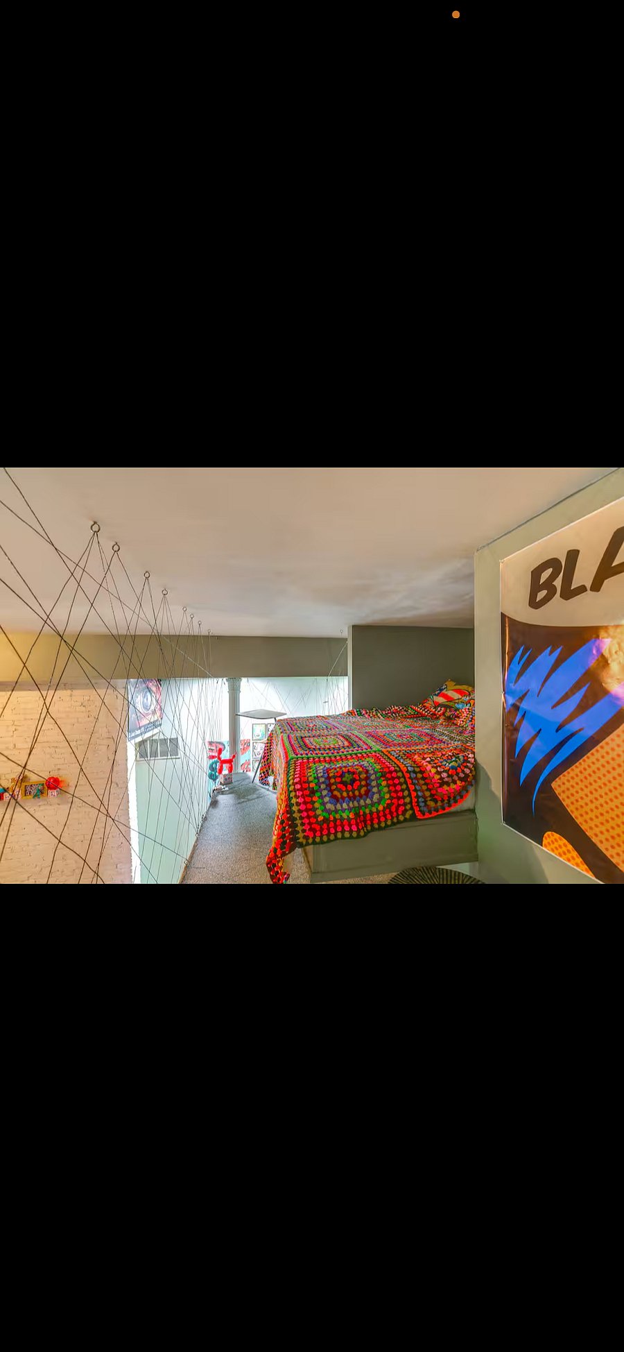 Now you can see the wire art installation, super cool, and there are large cloth drape pieces that you can put through the sections to drape down and add extra privacy. Heres a tictok on the property. Watch the full video now! https://www.tiktok.com/t/ZTBRcThL8/