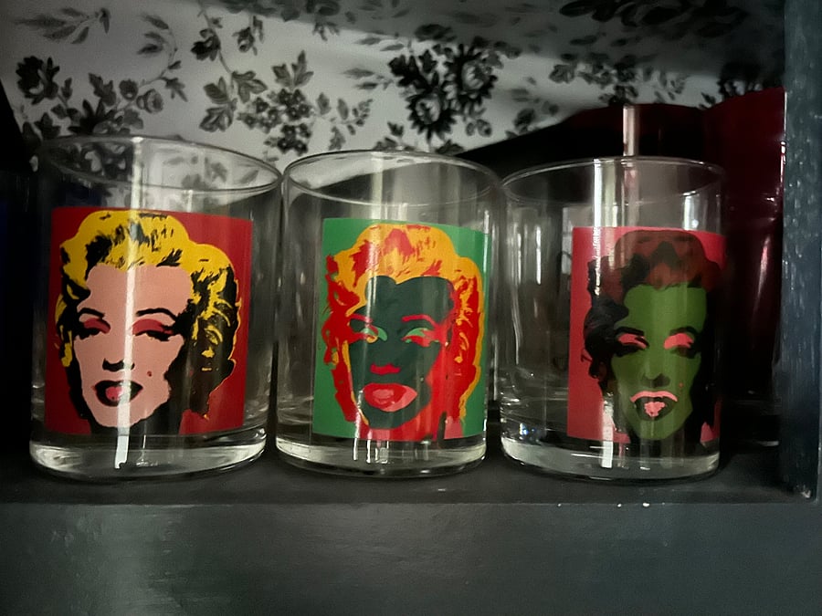 The glasses, the dishes, the carpets the pillows theres plenty of Andy Warhol to go around