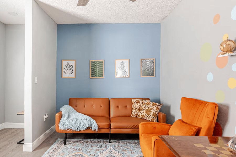 Futon in the great room sleeps one additional person