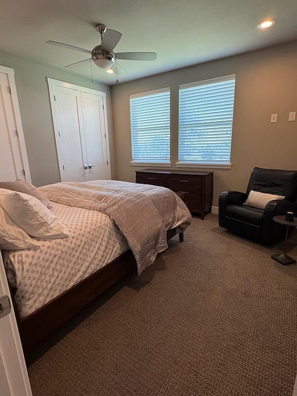 Furnished, private bedroom (12'x13') with Queen bed & 2 large closets