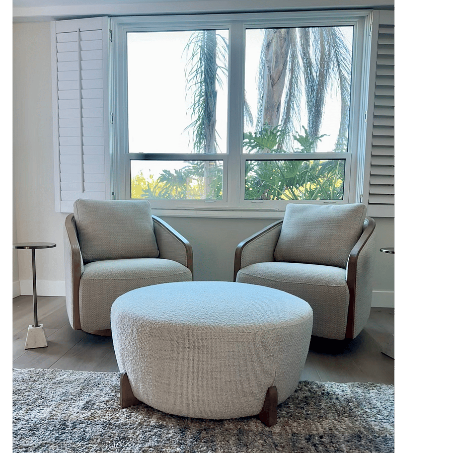 Swivel reading chairs with Bayview.
