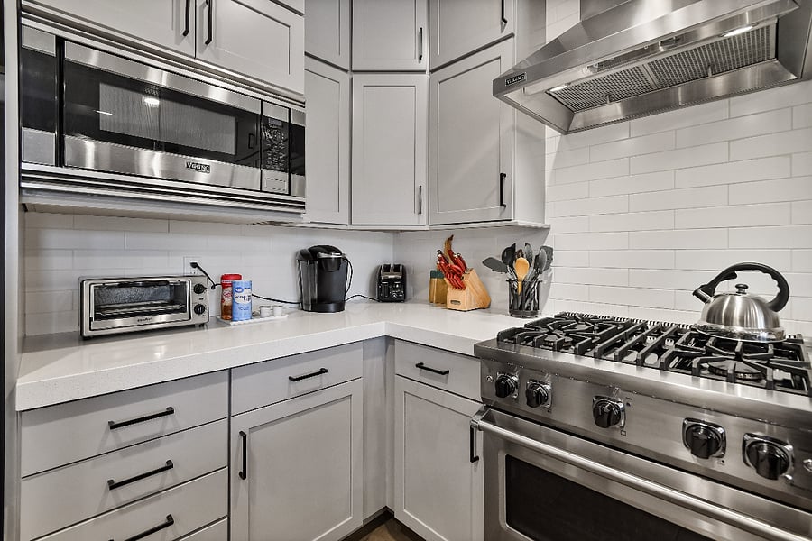 Modern kitchen with gourmet appliances