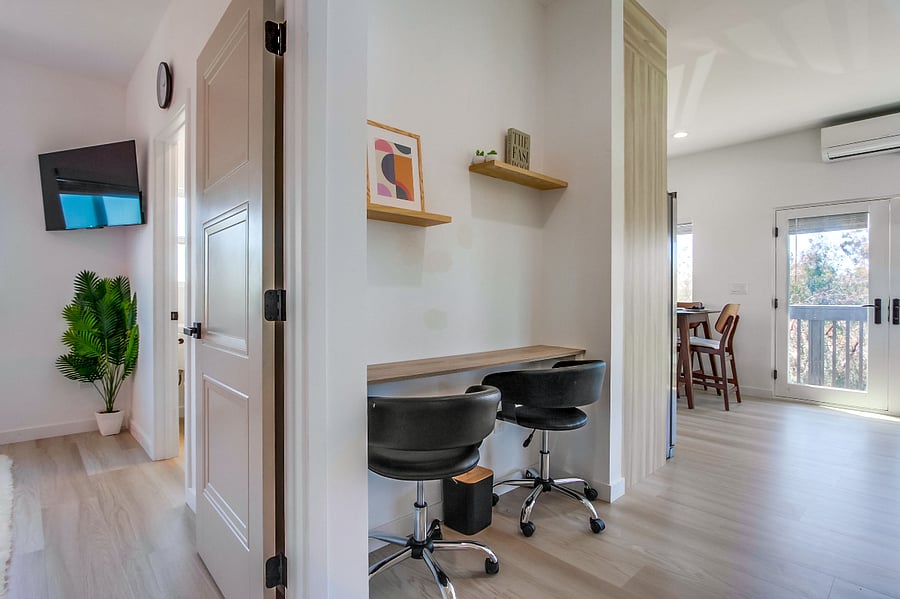 Enjoy a peaceful work setup with relaxing surroundings that make working from home feel calm, comfortable, and inspiring.