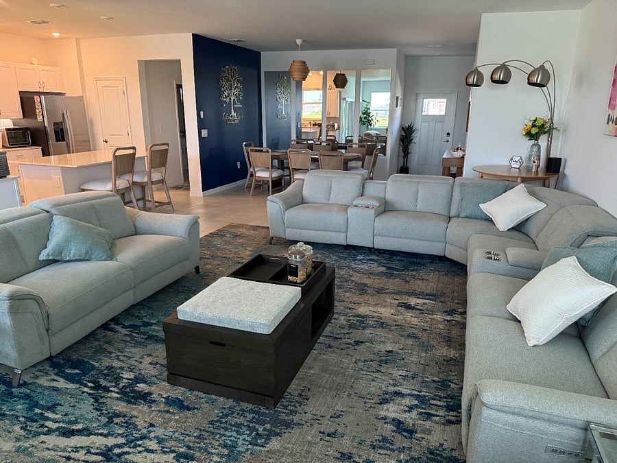 Spacious open-concept living area