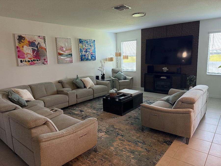 Spacious open-concept living area