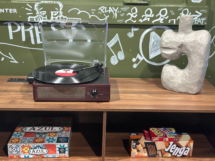 Record player and games for your enjoyment!