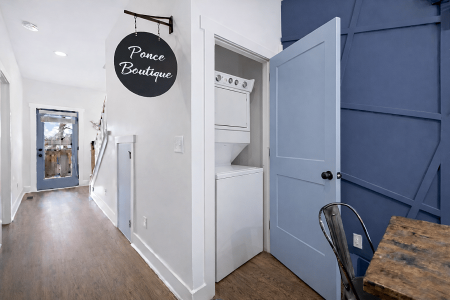 Full washer and dryer included.