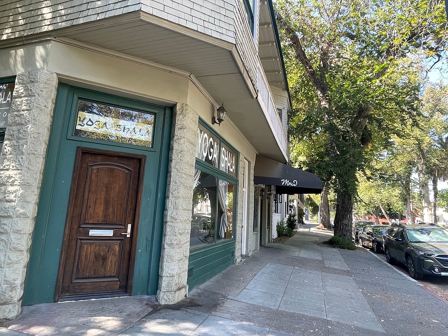 Yoga Shala is on the corner and Moxie Restaurant is next door