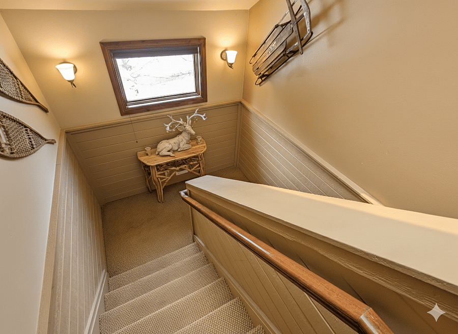 The condo is on the second floor. You will have an exterior door to your private stair way and entry area to the second story condo.