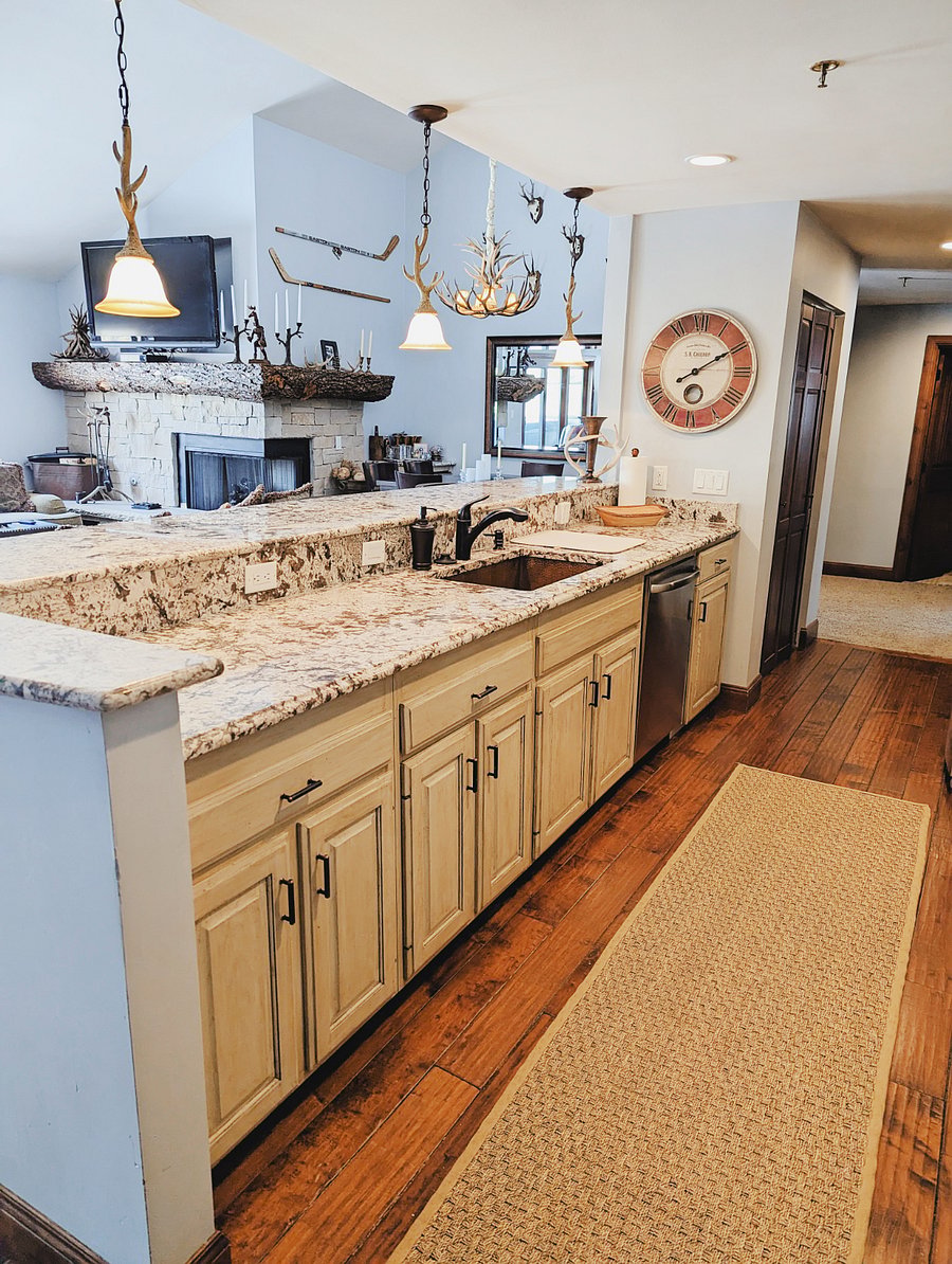 The kitchen is fully equipped with with high end appliances, stocked with all cooking utensils and dinnerware you should need. There is also a large pantry.