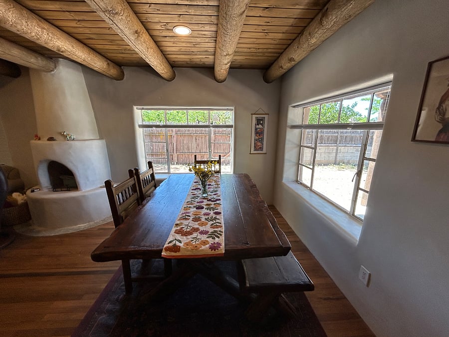 Dining area by kiva.