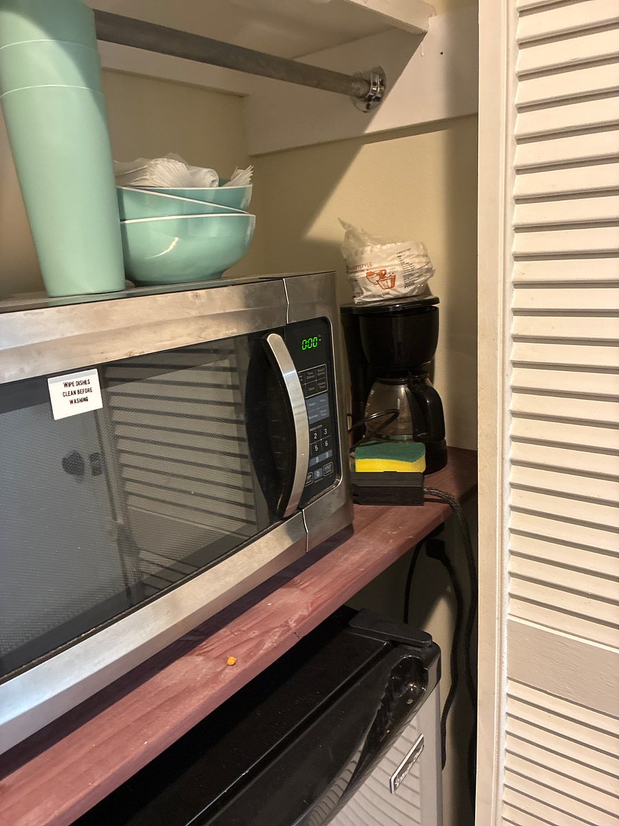 Microwave, mini fridge & coffee pot for en-suit