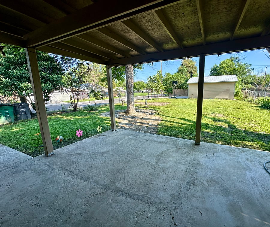 Entire backyard enclosed
