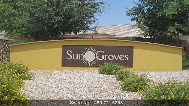 welcome to Sun Groves community sign