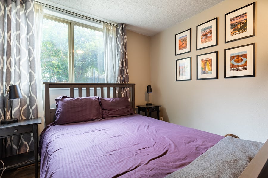 Second bedroom with a queen bed.