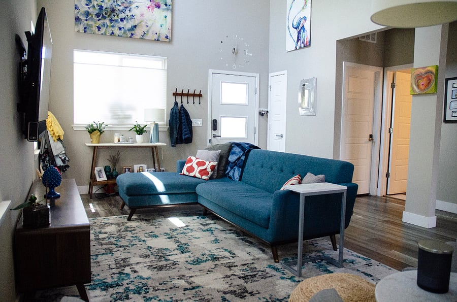 Living Room and Front Door