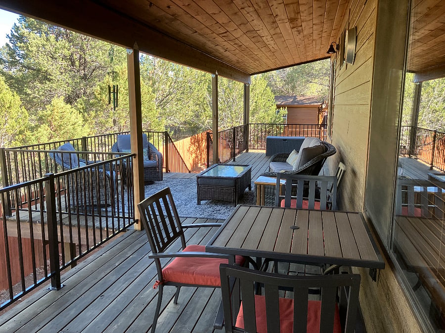Deck with seating area