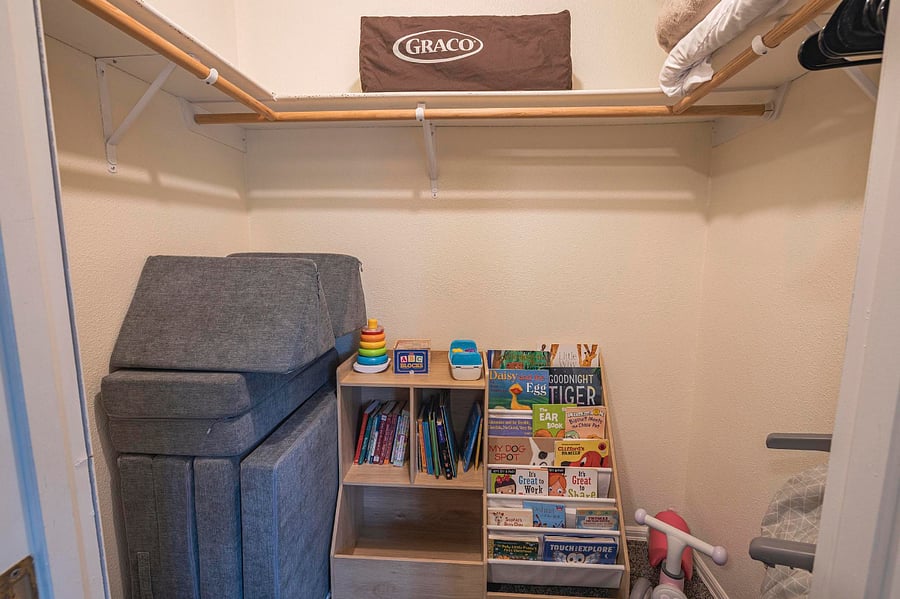 We have a high chair, pack and play, toys books..and fort cushions