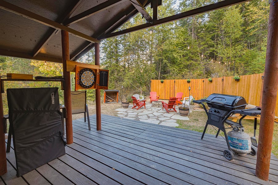 Grill and outdoor hangout with all the games
