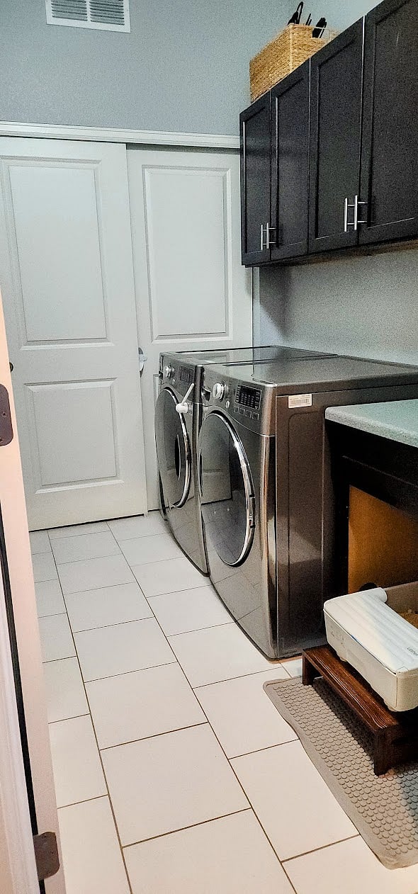 Washer and dryer located upstairs