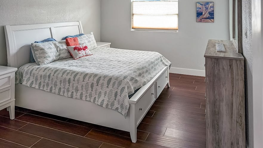 Master Suite features a comfortable King bed and its own private attached full bathroom for maximum privacy.