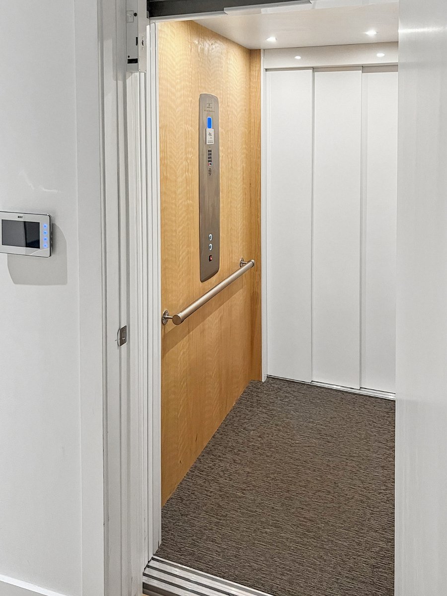 Private residential elevator accessed within penthouse.