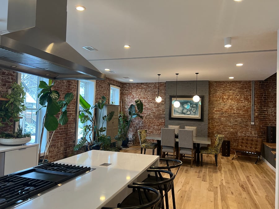 Spacious kitchen and dining room.