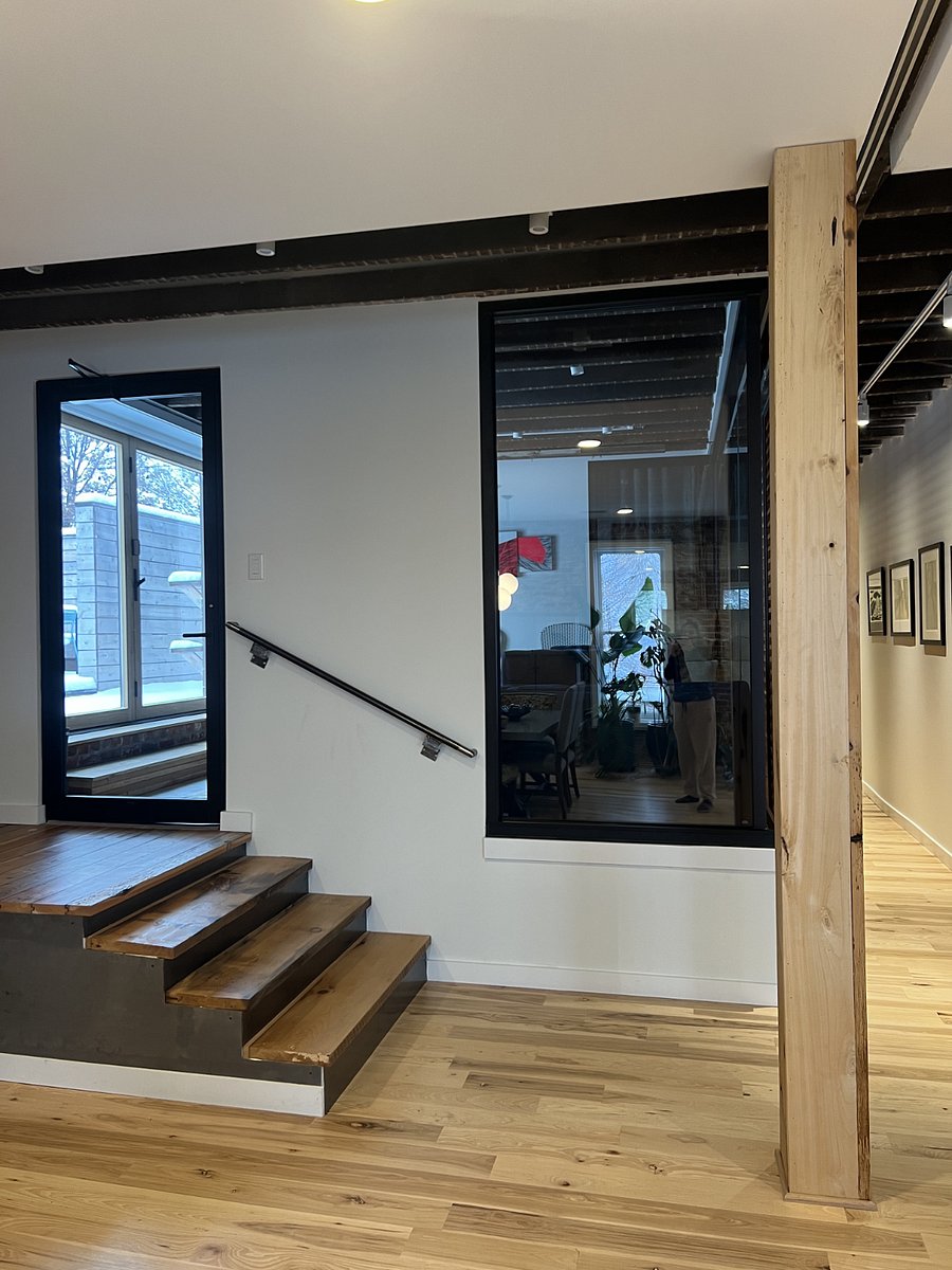 Stairway to indoor/outdoor room off of the dining room. 