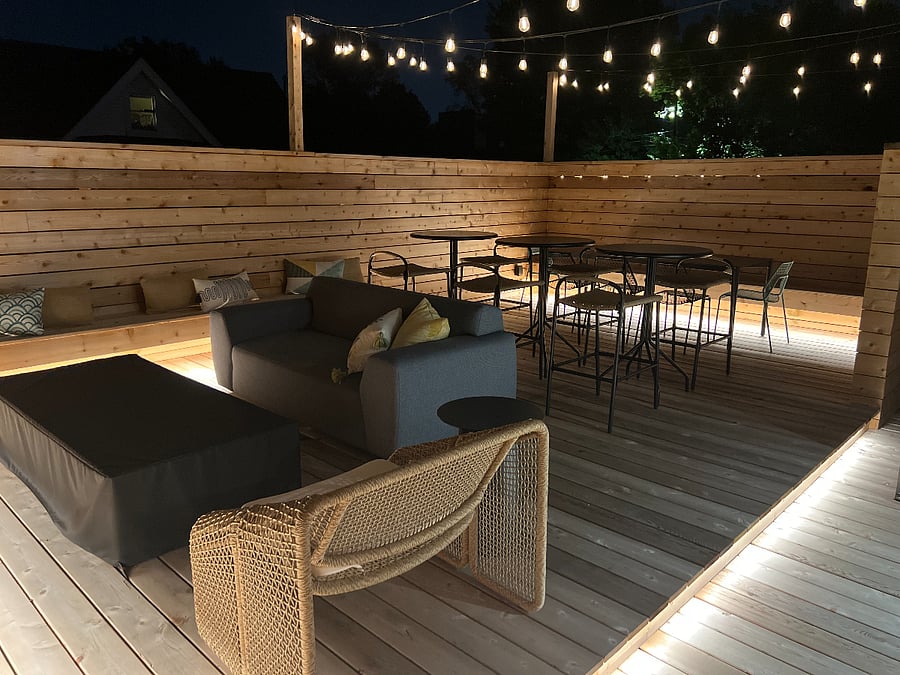 Rooftop deck with stunning views.