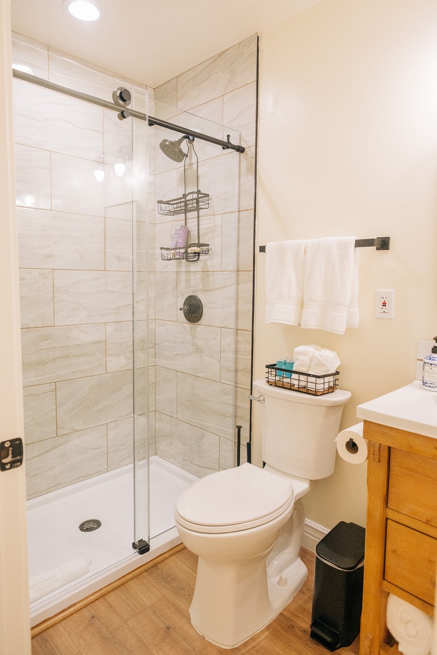 Bathroom with large walk in shower