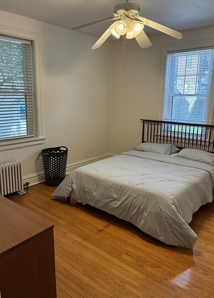 Bedroom with ample closet space.