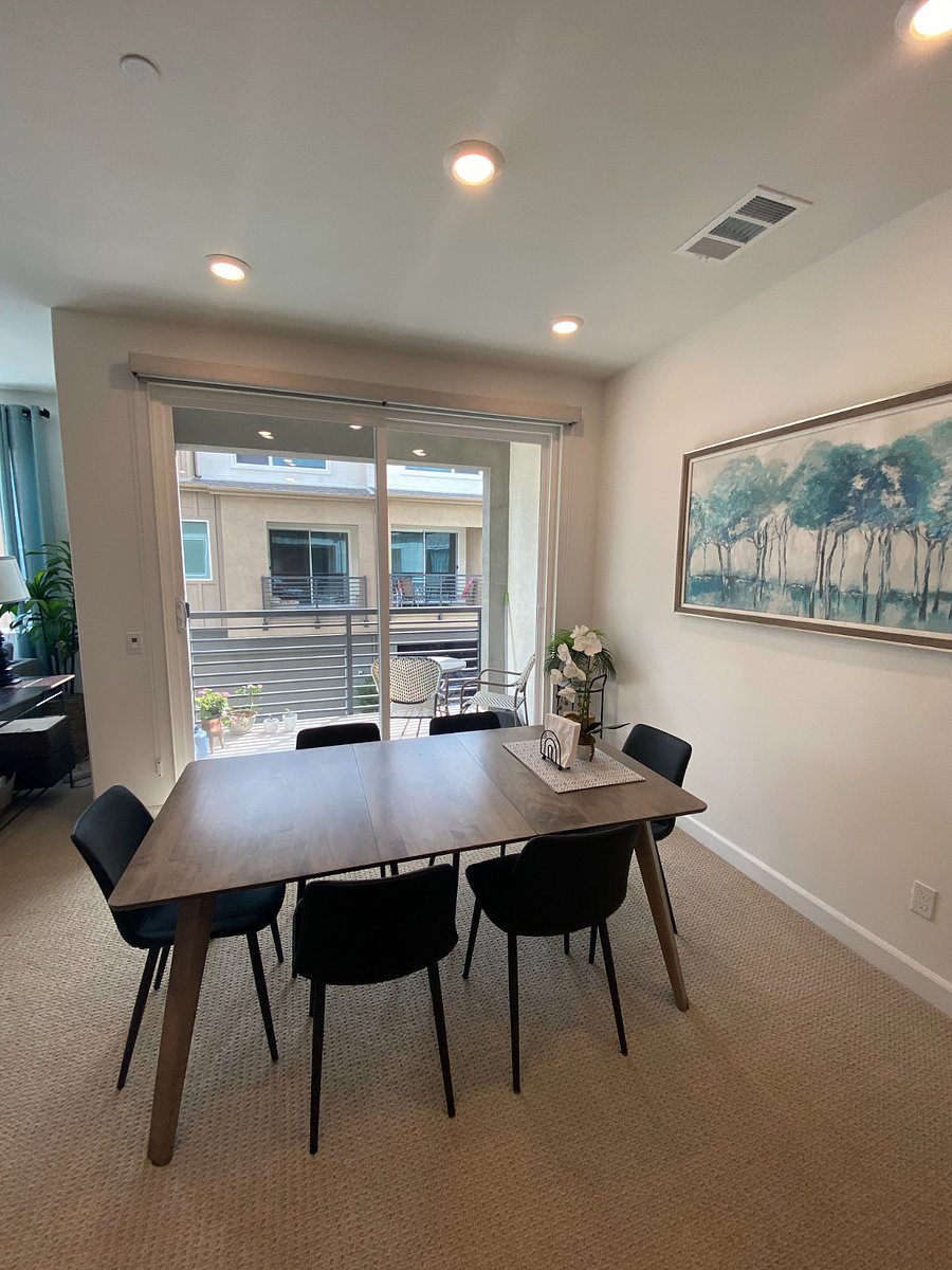 Dining area with sliding door to patio